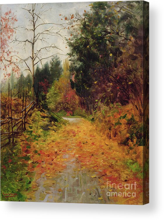 Kolstoe Acrylic Print featuring the painting Autumn Subject by Fredrik Kolstoe