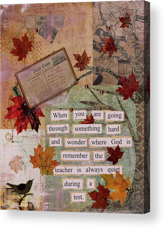 Autumn Test Acrylic Print featuring the mixed media Autumn Test by Let Your Art Soar