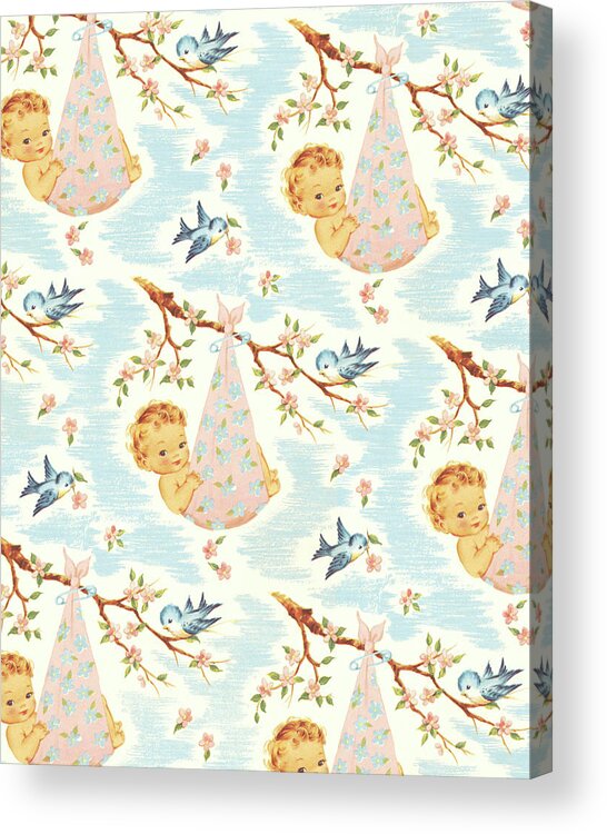 Background Acrylic Print featuring the drawing Baby Bundle Pattern by CSA Images