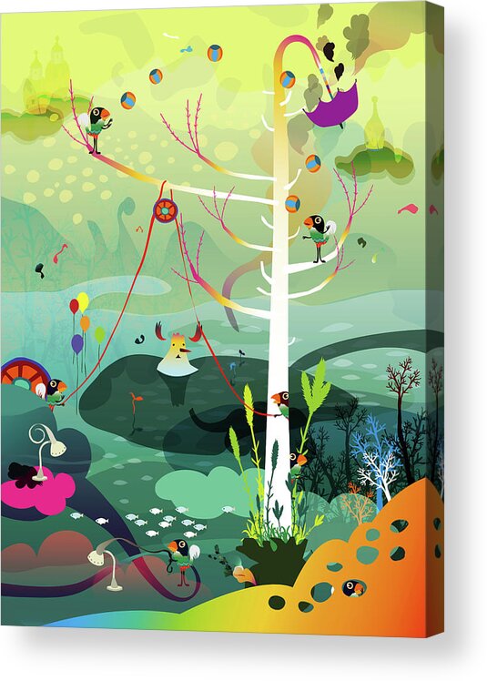 Taiwan Acrylic Print featuring the digital art Backyard by Gracekaten