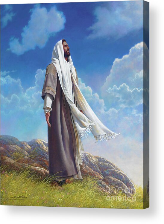Jesus Acrylic Print featuring the painting Be Still by Greg Olsen