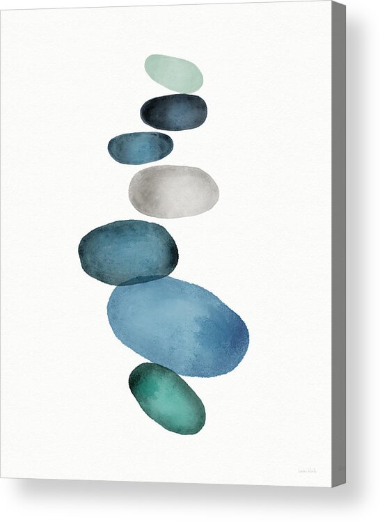 Modern Acrylic Print featuring the painting Beach Stones 1- Art by Linda Woods by Linda Woods