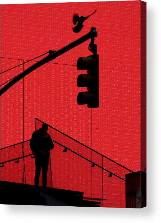 Person Acrylic Print featuring the photograph Black And Red Street Photography by Ivan Lesica