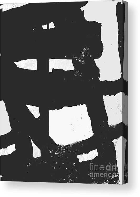 Black And White Acrylic Print featuring the painting Black and White abstract by Vesna Antic