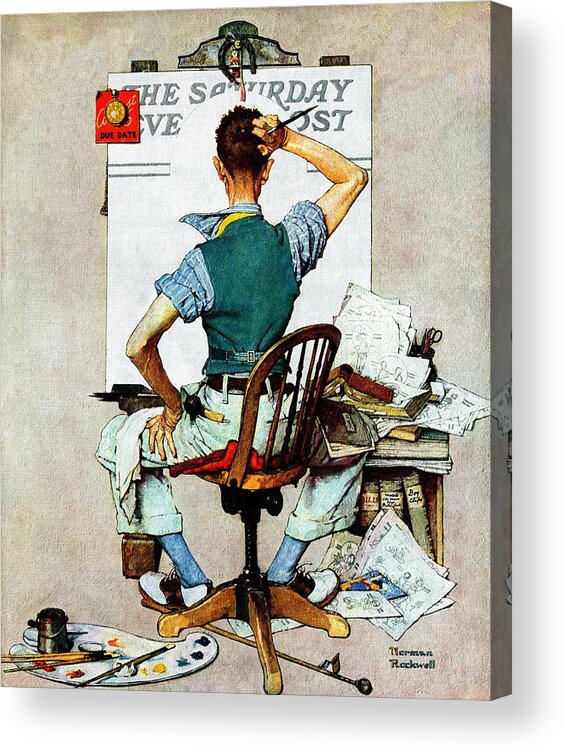 Artists Acrylic Print featuring the painting blank Canvas by Norman Rockwell