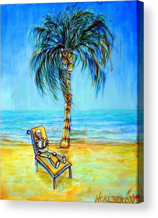 Beach Acrylic Print featuring the painting Blue Beach Dream by Heather Calderon