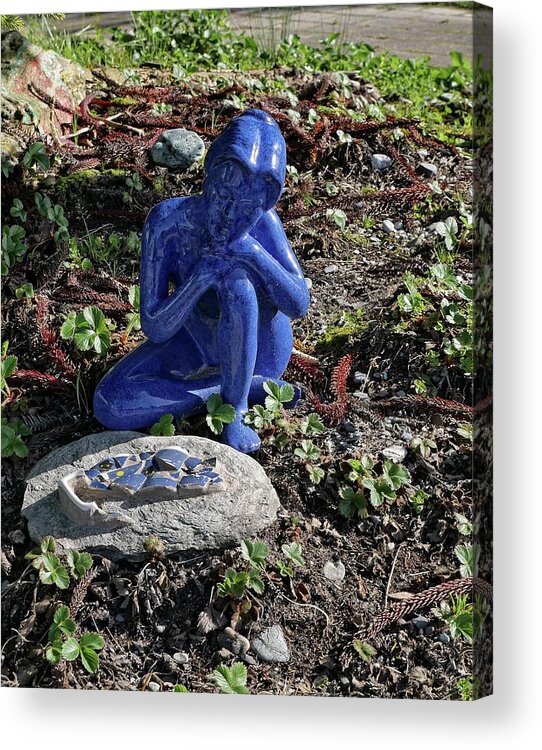 Blue Acrylic Print featuring the photograph Blue statue by Martin Smith