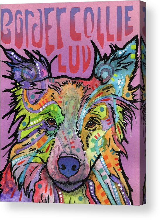 Border Collie Love 2 Acrylic Print featuring the mixed media Border Collie Love 2 by Dean Russo