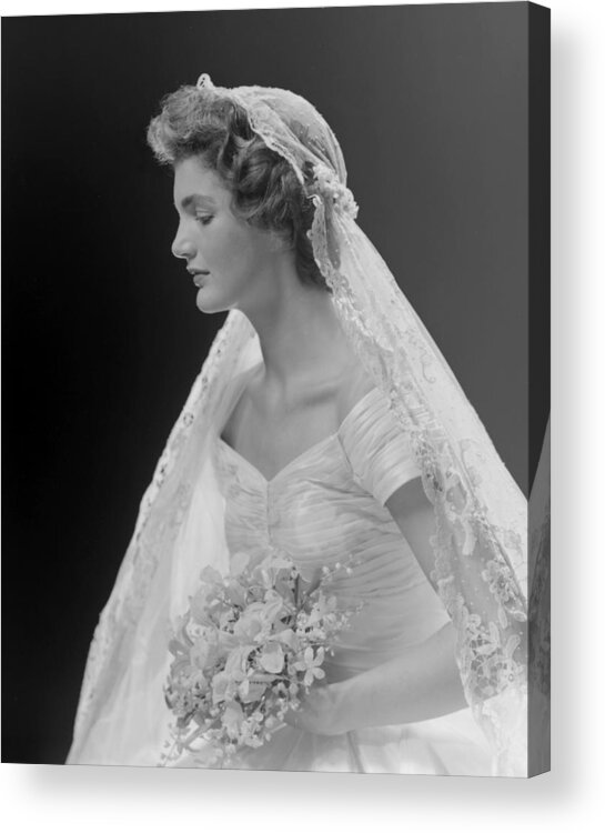 Bridal Show Acrylic Print featuring the photograph Bridal Portrait Oof Jacqueline Bouvier by Bachrach