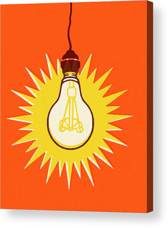 Bright Acrylic Print featuring the drawing Bright Lightbulb by CSA Images