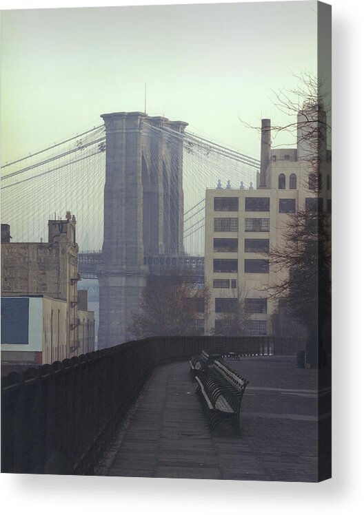 Tranquility Acrylic Print featuring the photograph Brookly Bridge From Brooklyn Heights by Thorney Lieberman