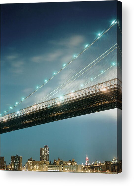 Time Of Day Acrylic Print featuring the photograph Brooklyn Bridge by Silvia Otte