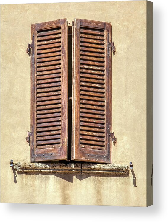 Window Acrylic Print featuring the photograph Brown Window of Florence by David Letts