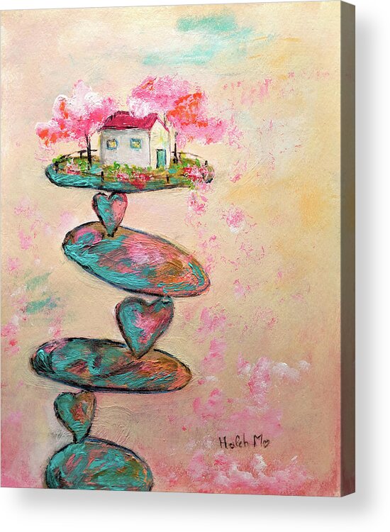 Zen Acrylic Print featuring the painting Built On Strength of Love #5 by Haleh Mahbod