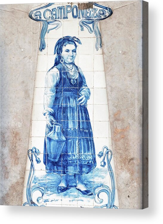 Azulejos Acrylic Print featuring the photograph Camponesa by Lupen Grainne