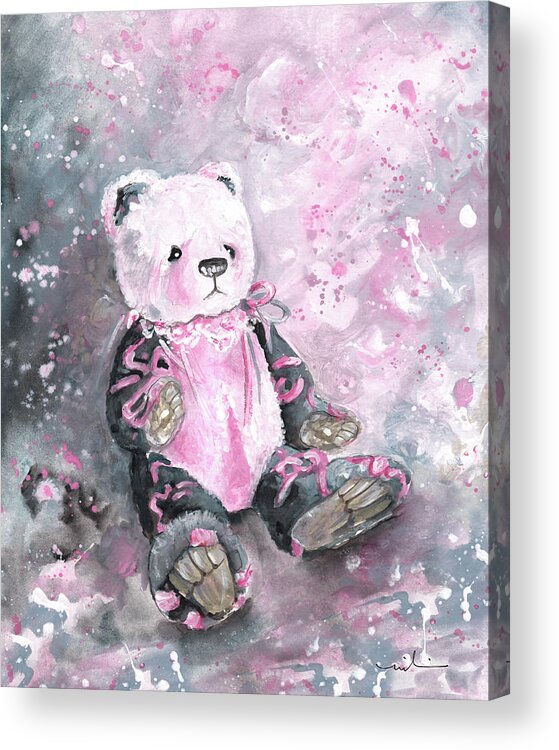 Teddy Acrylic Print featuring the painting Charlie Bear Sylvia by Miki De Goodaboom