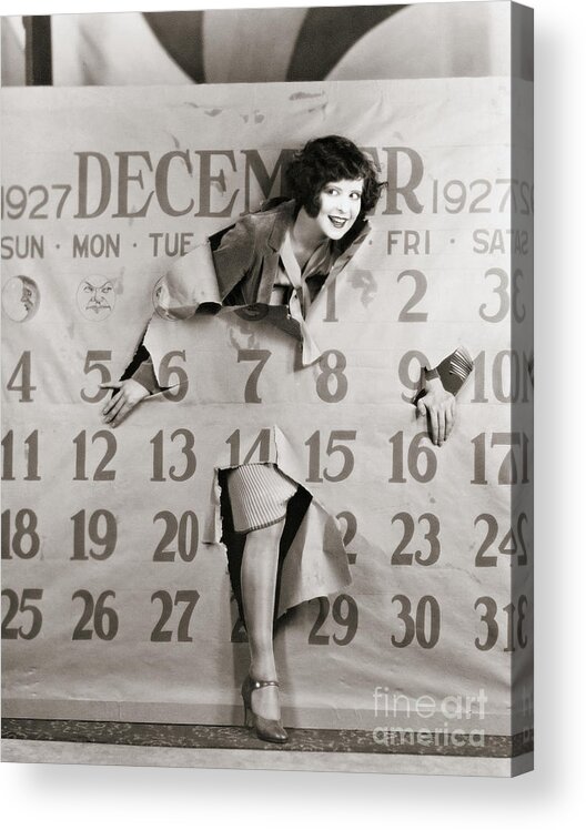 The End Acrylic Print featuring the photograph Clara Bow Stepping Through Calendar by Bettmann