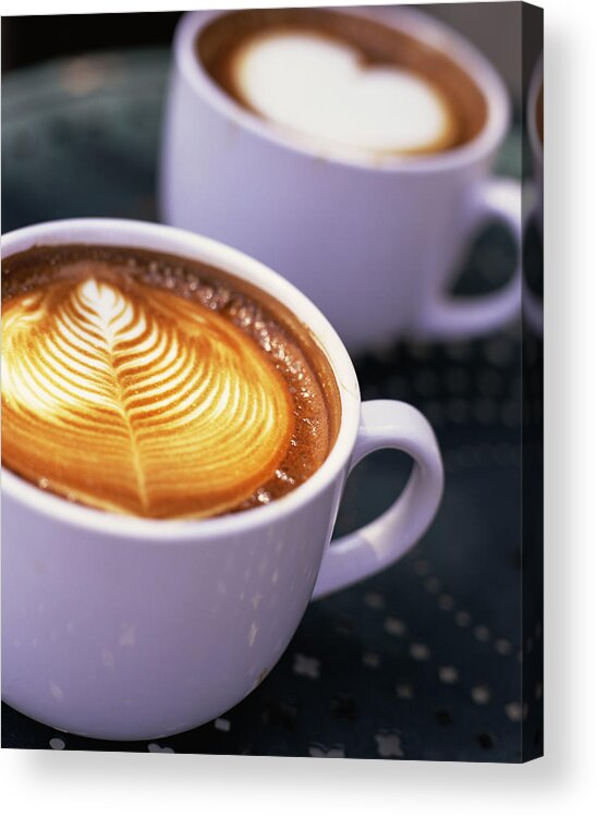 Breakfast Acrylic Print featuring the photograph Coffee With Textured Foam by Lisa Romerein