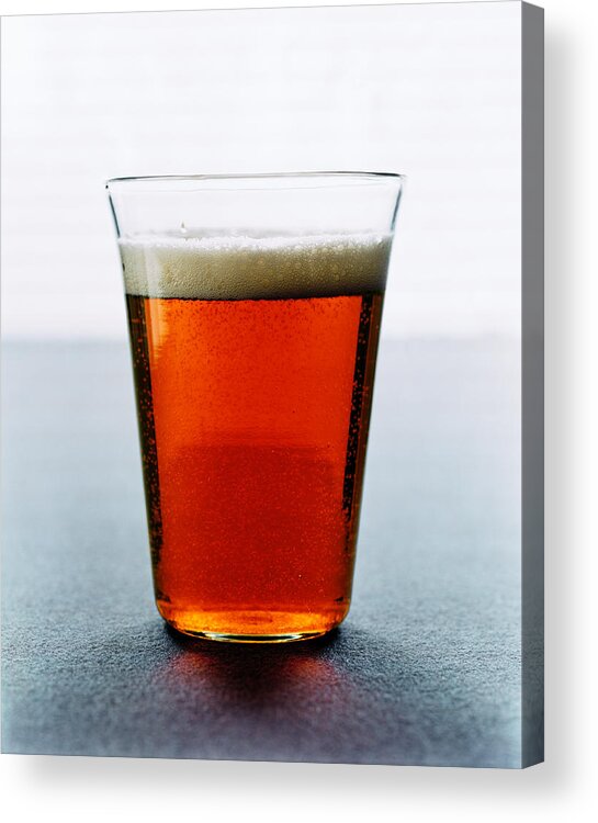Food Acrylic Print featuring the photograph Cold Glass of Lager by Romulo Yanes