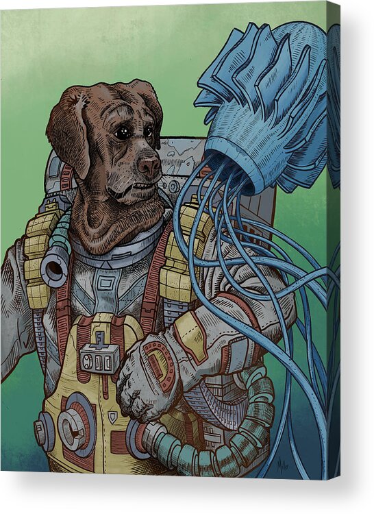 Scifi Acrylic Print featuring the digital art Concern by EvanArt - Evan Miller
