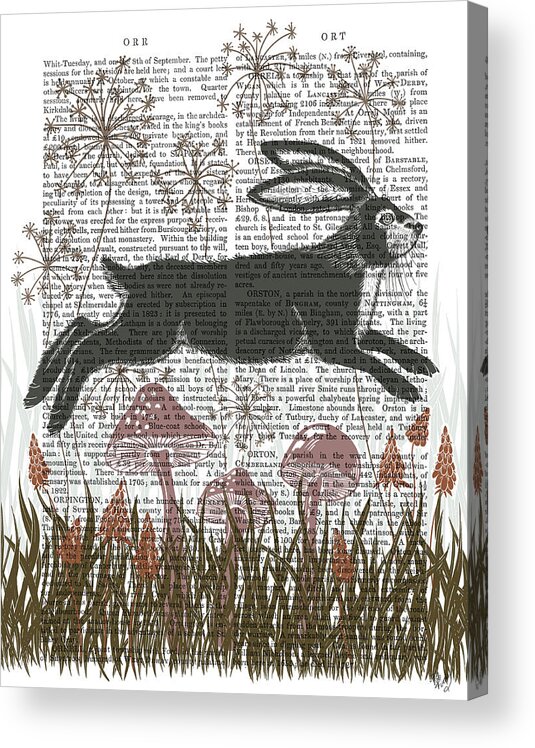 Plant Acrylic Print featuring the painting Country Lane Hare 4, Earth by Fab Funky