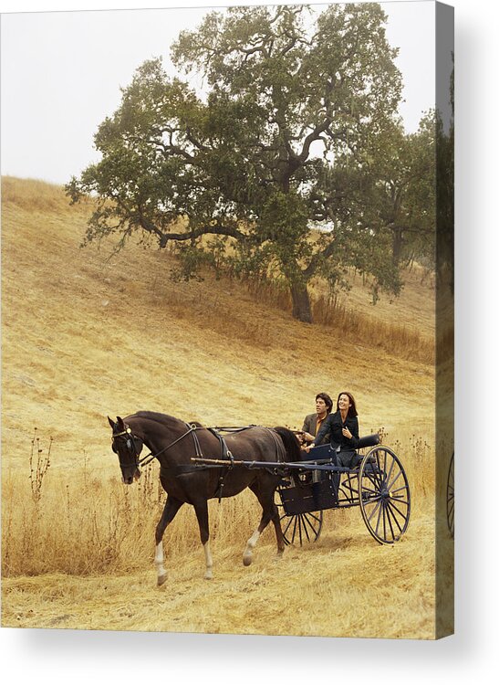 Horse Acrylic Print featuring the photograph Couple Riding In Horse-drawn Carriage by Lisa Romerein