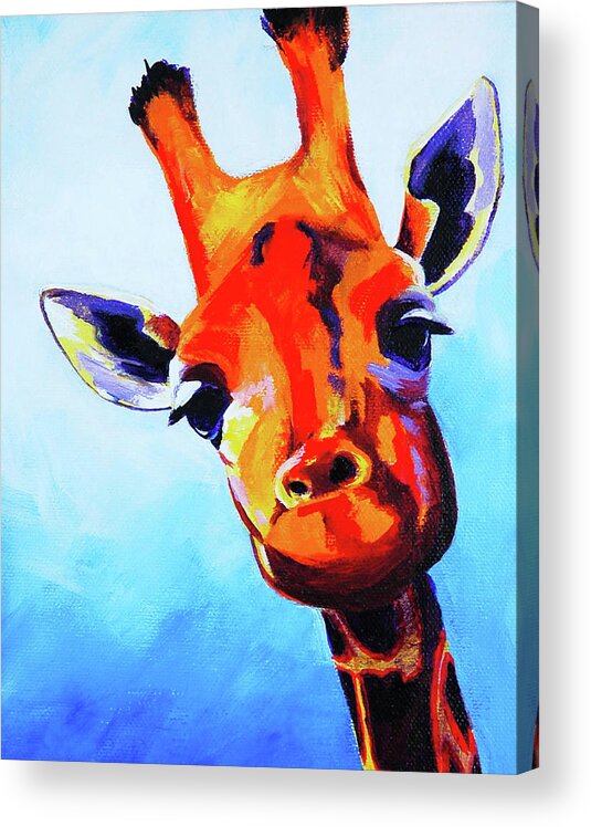 Curious Giraffe Acrylic Print featuring the painting Curious Giraffe by Corina St. Martin