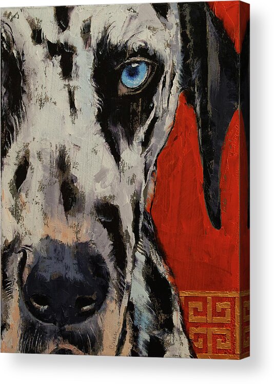 Dog Acrylic Print featuring the painting Dalmatian by Michael Creese