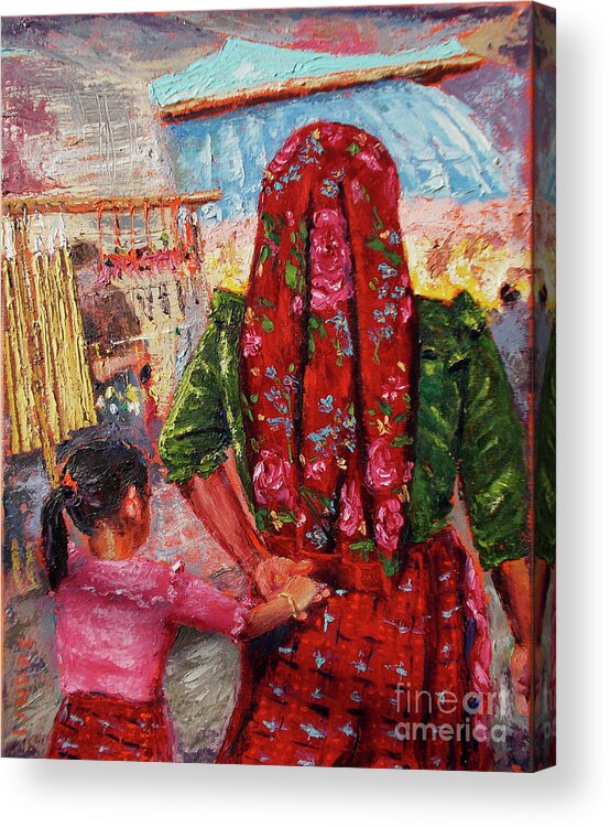 Mexico Acrylic Print featuring the painting De La Mano by Lilibeth Andre