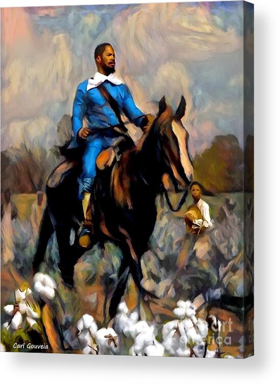 Django Acrylic Print featuring the mixed media Django Jamie Fox by Carl Gouveia