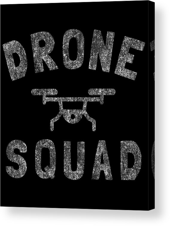 Funny Acrylic Print featuring the digital art Drone Squad Retro by Flippin Sweet Gear