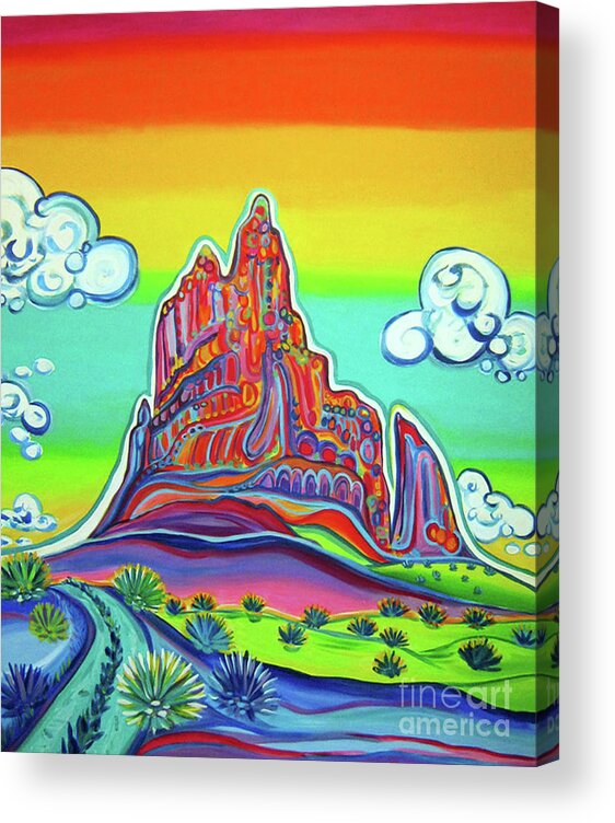 Colorful Landscapes Acrylic Print featuring the photograph Encahnted Shiprock by Rachel Houseman