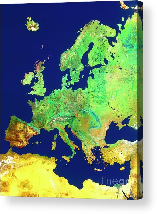Europe Acrylic Print featuring the photograph Europe Noaa Mosaic by Copyright Geospace/science Photo Library