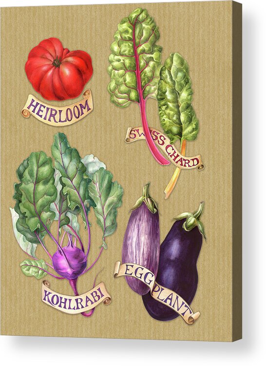 Farmer's Market Veggies Acrylic Print featuring the painting Farmer's Market Veggies by Mindy Lighthipe- Artist Llc