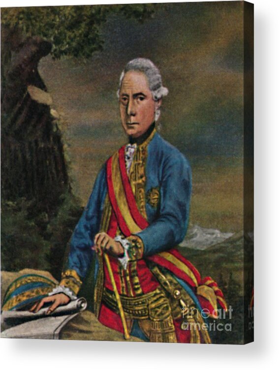 Art Acrylic Print featuring the drawing Feldmarschall Laudon 1717-1790 - by Print Collector