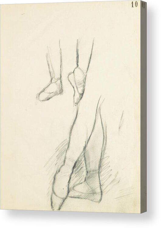 Sketch Acrylic Print featuring the drawing Figure Studies 11 by Edgar Degas