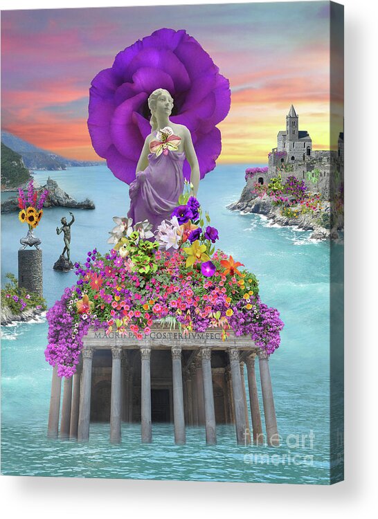 Flowers Acrylic Print featuring the digital art Flora's Holiday by Lucy Arnold