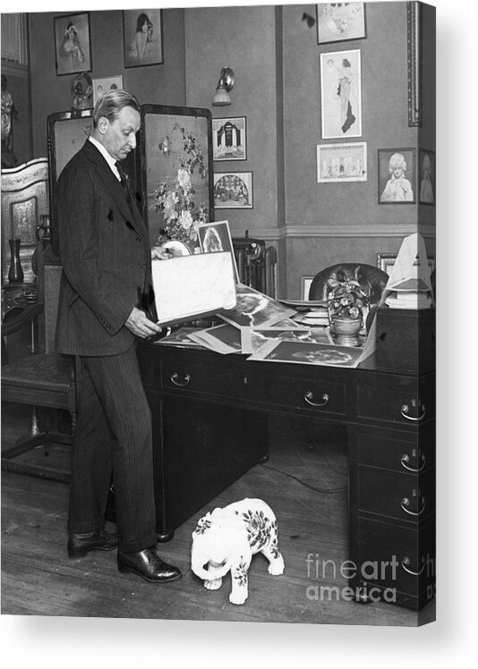 People Acrylic Print featuring the photograph Florenz Ziegfeld Looking At Photographs by Bettmann