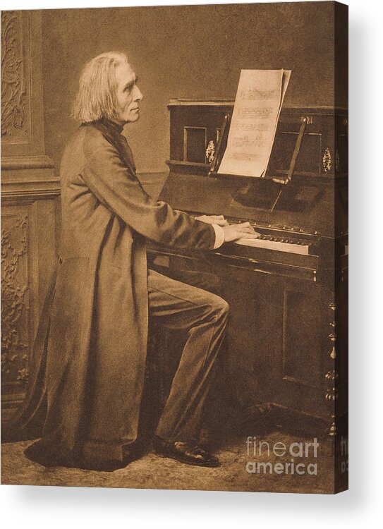 Franz Liszt Acrylic Print featuring the photograph Franz Liszt At The Piano by European School