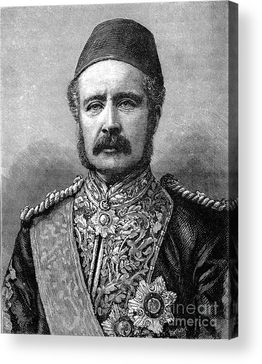Engraving Acrylic Print featuring the drawing General Charles Gordon, 19th Century by Print Collector
