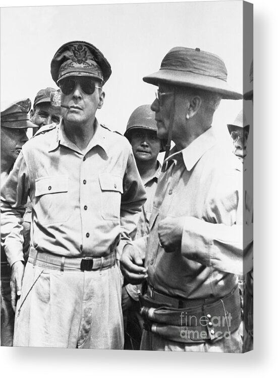 Mature Adult Acrylic Print featuring the photograph General Macarthur In Philippines by Bettmann