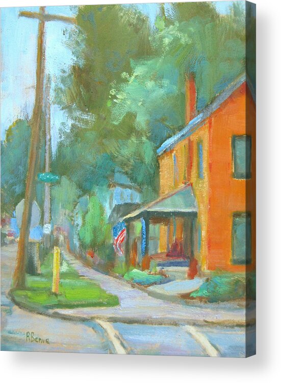 Street Acrylic Print featuring the painting German Village Patriot, Columbus, OH by Robie Benve