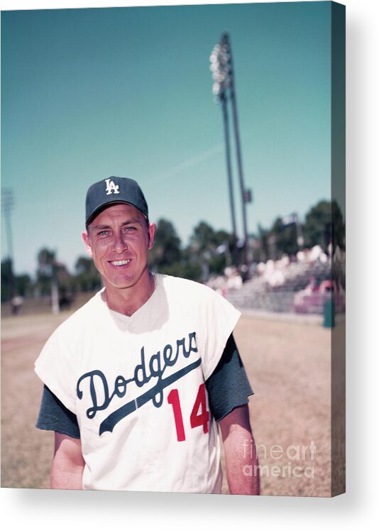 People Acrylic Print featuring the photograph Gil Hodges Of The Los Angeles Dodgers by Bettmann