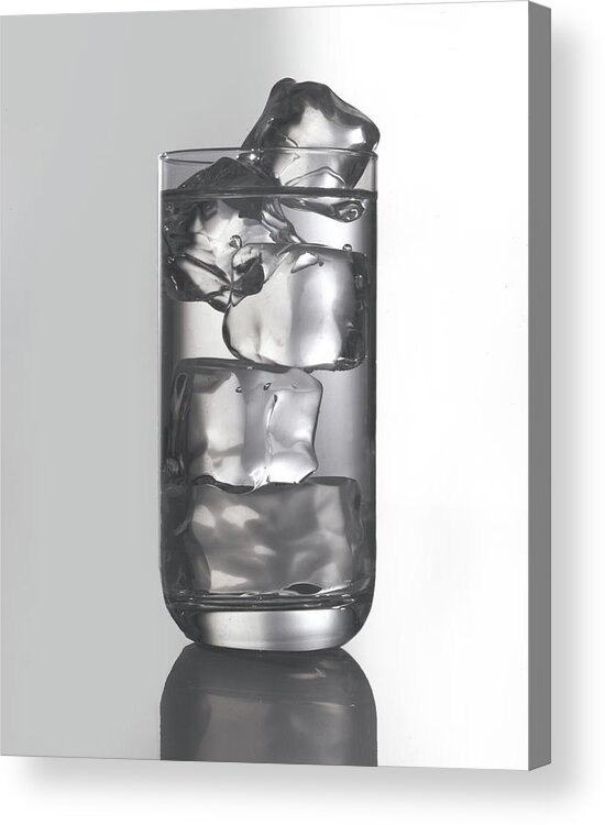Lifestyles Acrylic Print featuring the photograph Glass Filled With Water And Ice by Tom Kelley