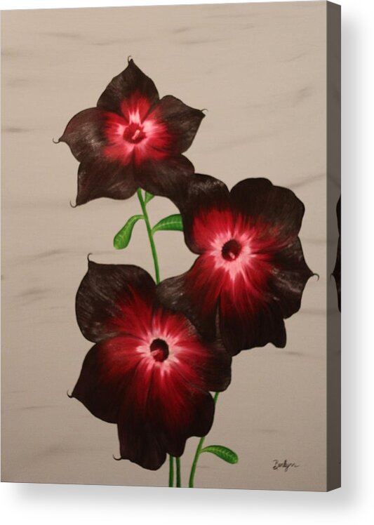 Flowers Acrylic Print featuring the painting Goodnight Flower by Berlynn
