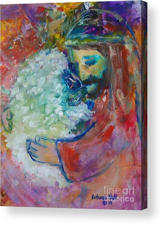 Jesus Acrylic Print featuring the painting He Came After The One by Deborah Nell