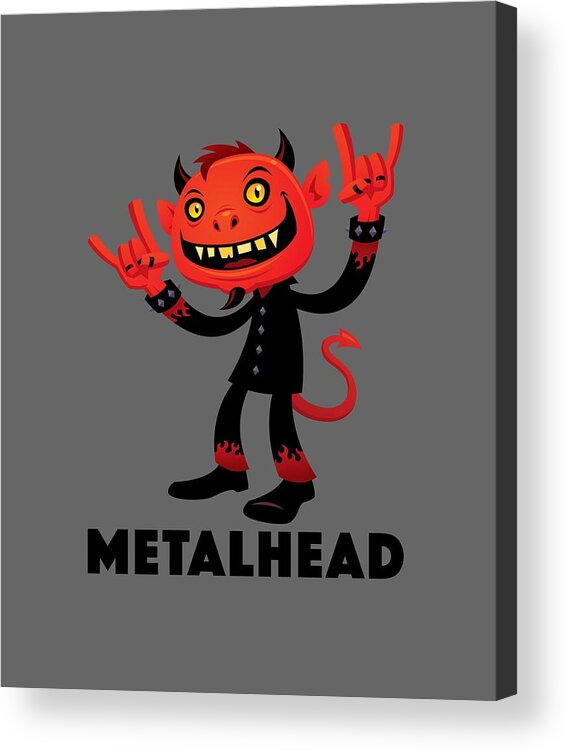 Band Acrylic Print featuring the digital art Heavy Metal Devil Metalhead by John Schwegel
