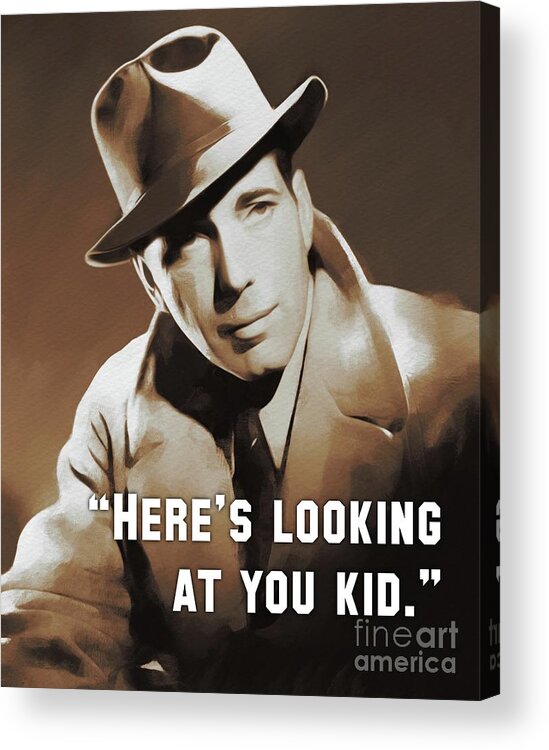 Humphrey Acrylic Print featuring the painting Humphrey Bogart, Vintage Actor by Esoterica Art Agency