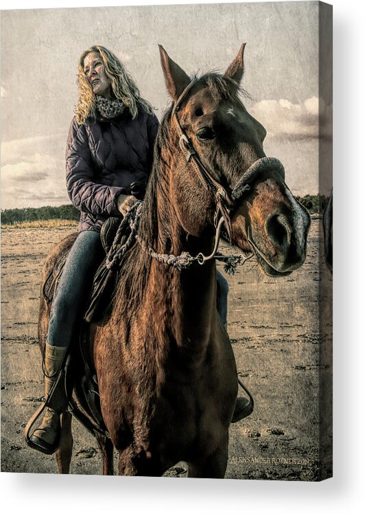 Horse Rider Acrylic Print featuring the photograph In the saddle by Aleksander Rotner