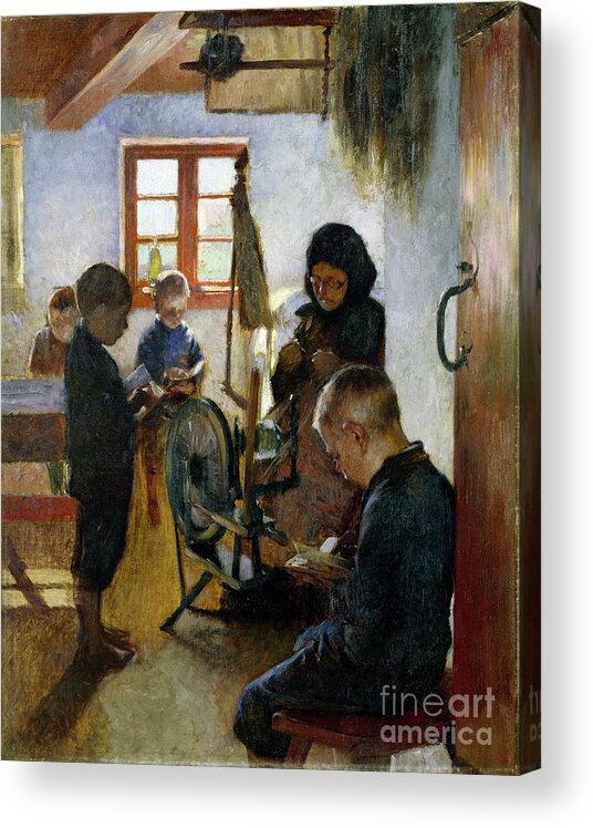 Oil Painting Acrylic Print featuring the drawing In The Village School by Heritage Images